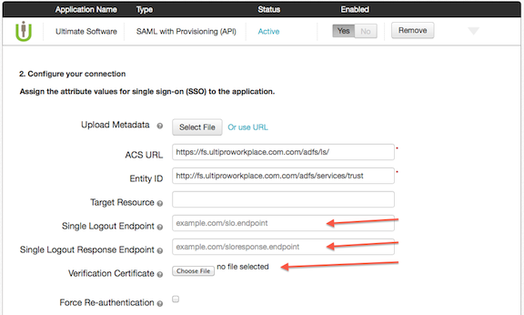 PingOne: Verification Certificate for UltiPro expiring on April 10th 2014